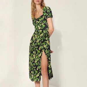 Wilfred Pandora Avocado Print Midi Dress
